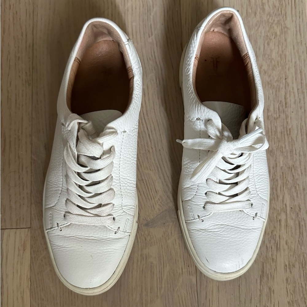 Frye White Leather Sneakers Minimalist Design